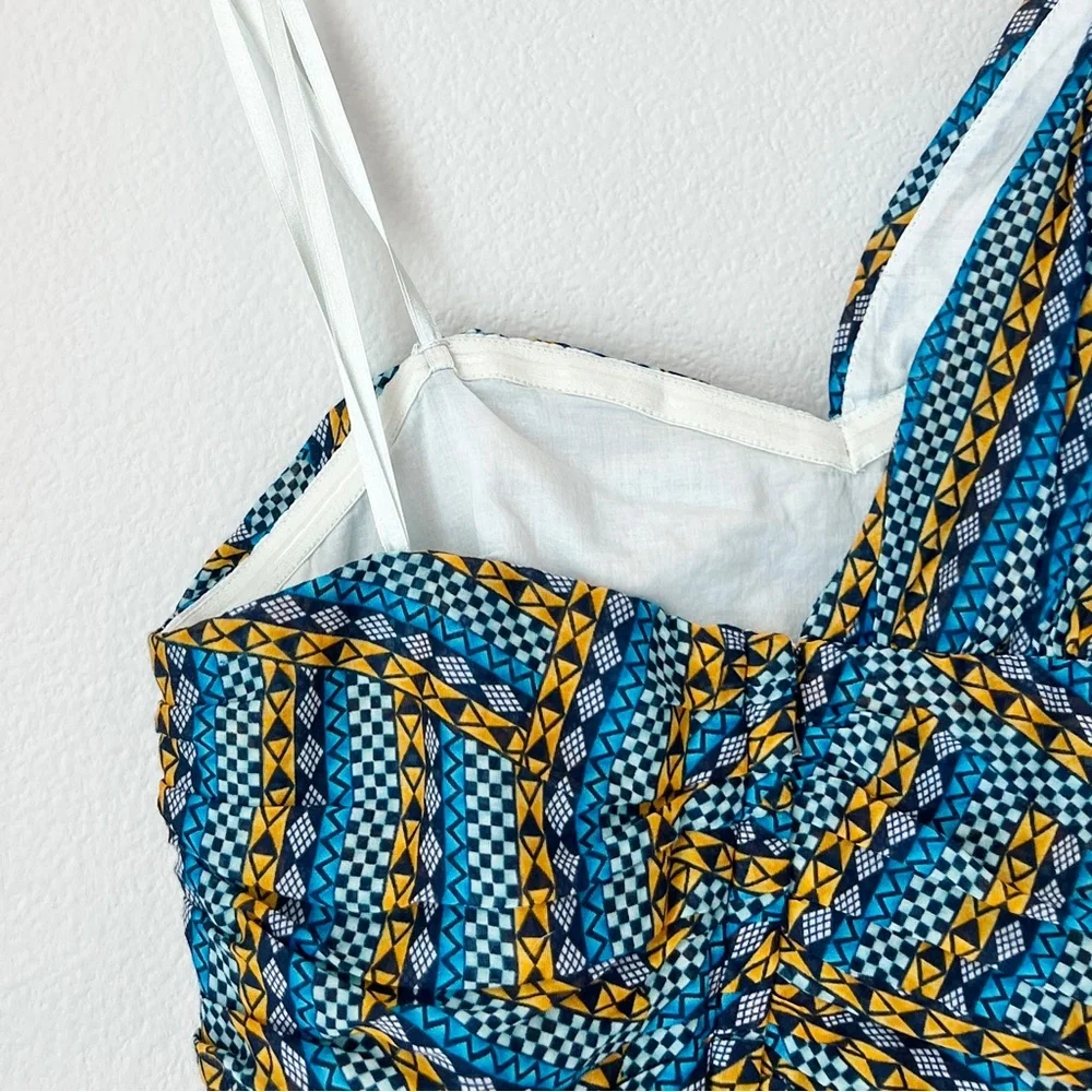 BCBGMAXAZRIA One Shoulder Puff Sleeve Top Cotton Silk Boho Statement XS NWOT - Picture 5 of 10